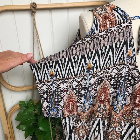 BOHO AUSTRALIA High/Low Cold Shoulder Rayon dress - Picture 7 of 9